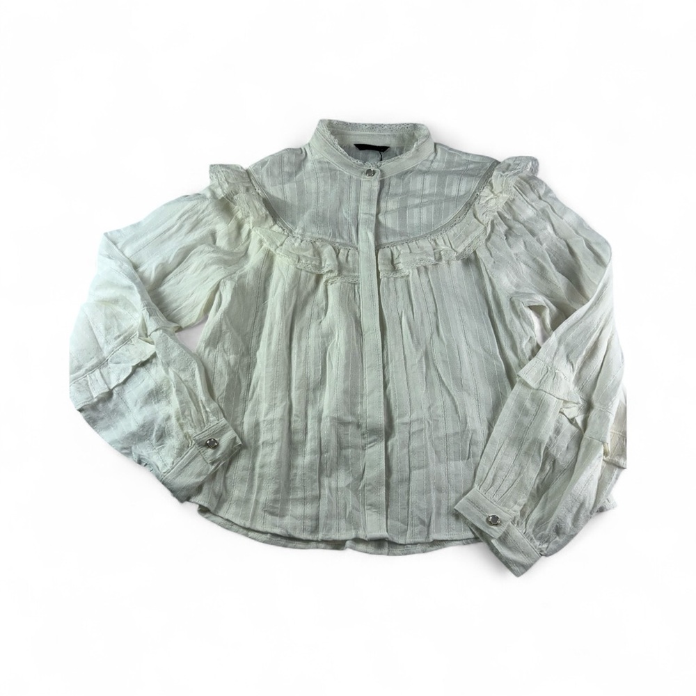 Zara Cream Ruffled Blouse